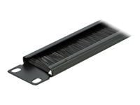 DeLOCK 66288, Kaapelin hallintapaneeli, Musta, Metalli, 1U, 48,3 cm (19"), 44,2 mm