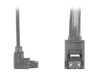 Lanberg - SATA-kabel - Serial ATA 150/300/600 - SATA (hunn) vinklet, med haspe til SATA (hunn) rett, haspe - 50 cm - svart