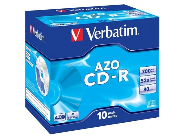 Verbatim AZO Crystal - 10 x CD-R - 700 MB 52x - cd-boks