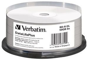 Verbatim DataLifePlus, 50 GB, BD-R, Akseli, 25 kpl