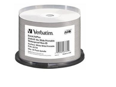 Verbatim DataLifePlus - 50 x DVD-R - 4.7 GB 16x - blekkstråleskrivbar overflate, bred skrivbar overflate - spindel