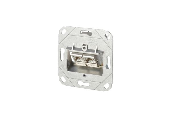 Metz Connect C6Amodul 2 port 180°M UP0 - Uttag för nedsänkt montering - kan monteras infälld i vägg - CAT 6a - RJ-45 X 2 - metallic