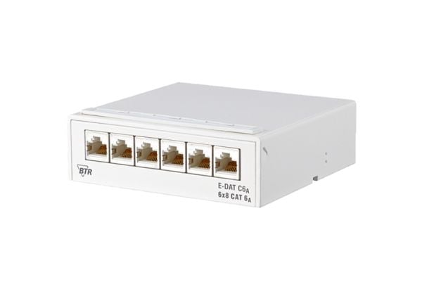 METZ CONNECT E-DAT - Koblingspanel - CAT 6a - RJ-45 X 6 - ren hvit