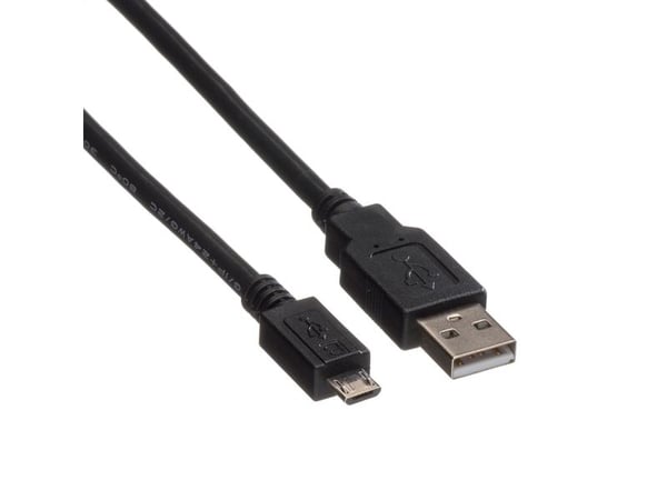 ROLINE 11.02.8752, 1,8 m, USB A, Micro-USB B, USB 2.0, 0,48 Gbit/s, Sort