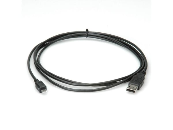 ROLINE 11.02.8752, 1,8 m, USB A, Micro-USB B, USB 2.0, 0,48 Gbit/s, Sort
