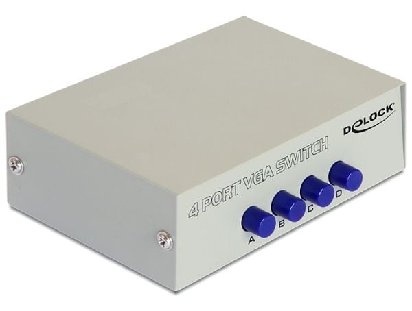 Delock Switch VGA 4 port manual bidirectional - Skjerm-switch - 4 x VGA - stasjonær