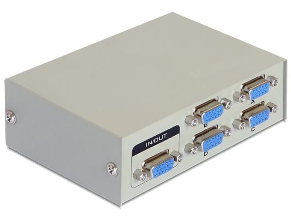 Delock Switch VGA 4 port manual bidirectional - Skjerm-switch - 4 x VGA - stasjonær
