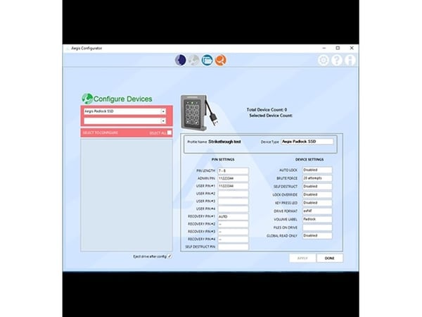 Apricorn Aegis Configurator - Sikkerhetskonfigurator