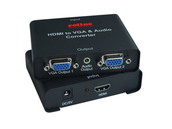 ROLINE 14.01.3526, HDMI, 2x VGA, 1920 x 1080 piksler, Sort, Metall, Full HD