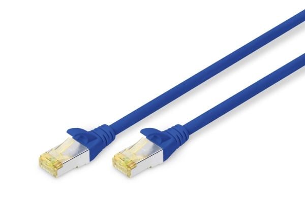 DIGITUS - Koblingskabel - RJ-45 (hann) til RJ-45 (hann) - 2 m - SFTP - CAT 6a - halogenfri, formstøpt, uten hindringer - blå (en pakke 10)