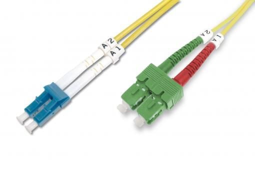 DIGITUS - Koblingskabel - LC/APC-enkeltmodus (hann) til SC/PC-enkeltmodus (hann) - 2 m - fiberoptisk - dupleks - 9 / 125 micron - OS1 - halogenfri ...