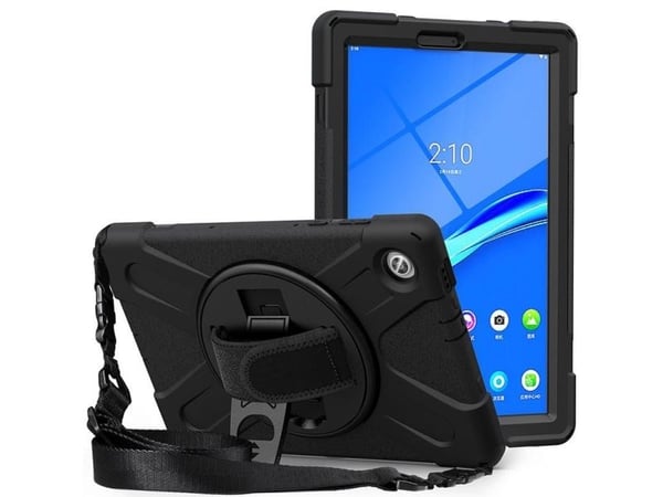 eSTUFF - Tabletin takakuori - silikoni, polykarbonaatti - musta - 11.5" - Lenovo Tab P11 ZA7R, ZA7S, ZA7X, ZA7Y, ZA82, ZA83, ZA82, ZA83 -tabletille