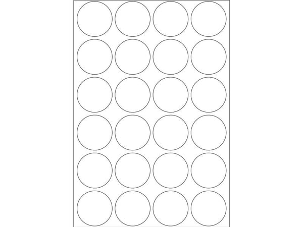 HERMA - Permanet adhesiv - hvit - 25-mm rund 768 etikett(er) (32 ark x 24 merkelapper