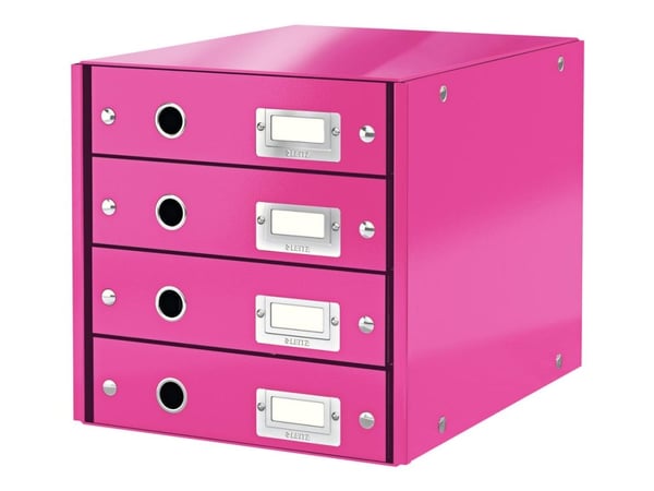 Leitz Click & Store - Skuffskap - 4 skuffer - for A4 (210 x 297 mm) - rosa