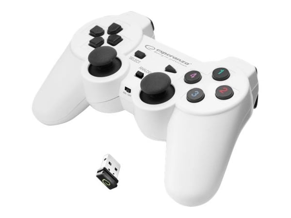 Esperanza GLADIATOR - Spelkontroll - trådlös - 2.4 GHz - vit - för PC, Sony PlayStation 3 Esperanza GLADIATOR - Spelkontroll - trådlös - 2.4 GHz - vit - för PC, Sony PlayStation 3
