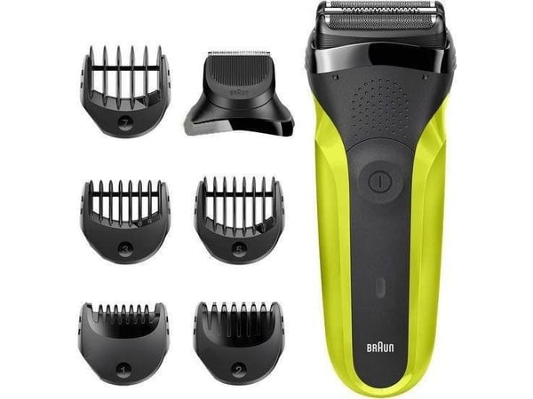 Braun Series 3 300BT, Parranajokone kääntyvällä päällä, musta, Painikkeet, 1 mm, Akku, Nikkelimetallihybridi (NiMH)