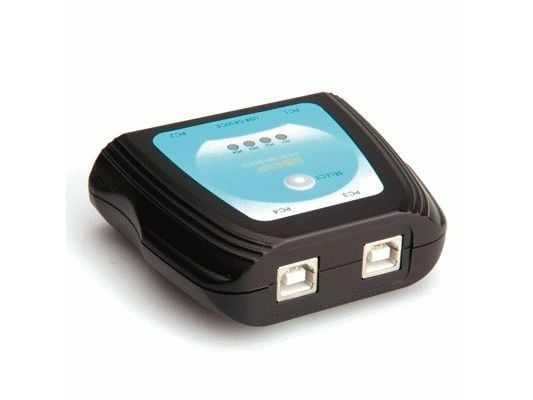 VALUE Manual USB 2.0 Printer Switch, Langallinen, 70 x 25 x 90 mm, 4 x USB