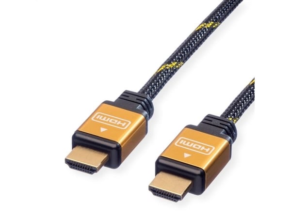 Rotronic 3m HDMI, 3m, HDMI Type A (Standard), HDMI Type A (Standard), 3D-kompatibilitet, Svart, Gull