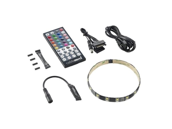 CableMod WideBeam Hybrid LED Kit - Belysning för systemkabinett (LED) - vit, RGB - 30 cm