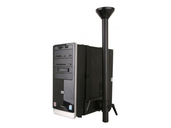 Techly ICA-CS 63, Bordsmonterad CPU-hållare, Skrivbord, 20 kg, Svart, Stål, Vågrät