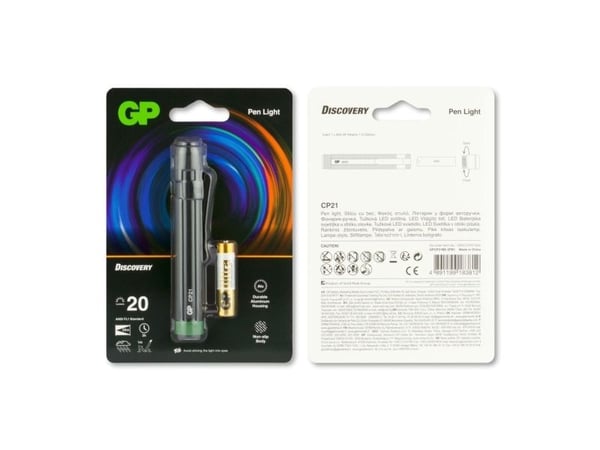 GP Lighting CP21, Penn-lommelykt, Sort, IPX4, LED, 1 lamper, 100 lm