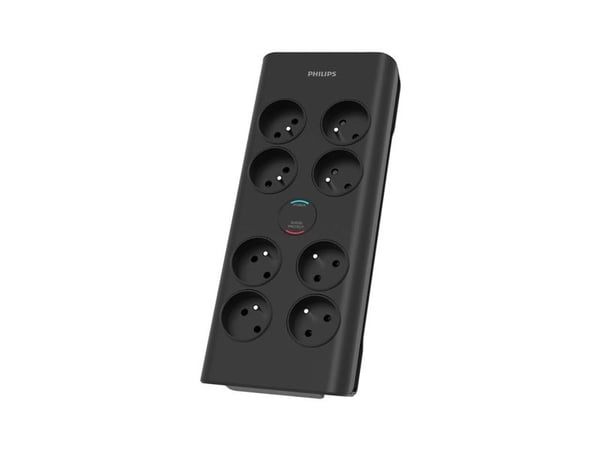 Philips SPN7080BA/60 overspenningsvern Svart 8 AC-uttak 2 m