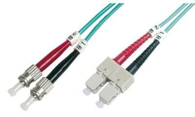 DIGITUS - Koblingskabel - ST flermodus (hann) til SC flermodus (hann) - 2 m - 2 m - fiberoptisk - dupleks - 50 / 125 mikroner - OM3 - turkis