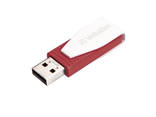 Verbatim Store 'n' Go Swivel - USB-flashstasjon - 16 GB - USB 2.0 - rød