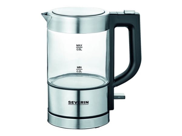 SEVERIN WK 3472 - Kjele - 0.5 liter - 1 kW - glass/stainless steel/black