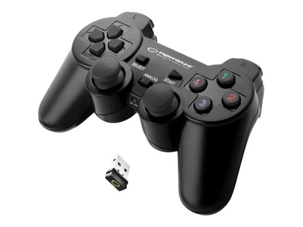 Esperanza GLADIATOR - Spelkontroll - trådlös - 2.4 GHz - svart - för PC, Sony PlayStation 3