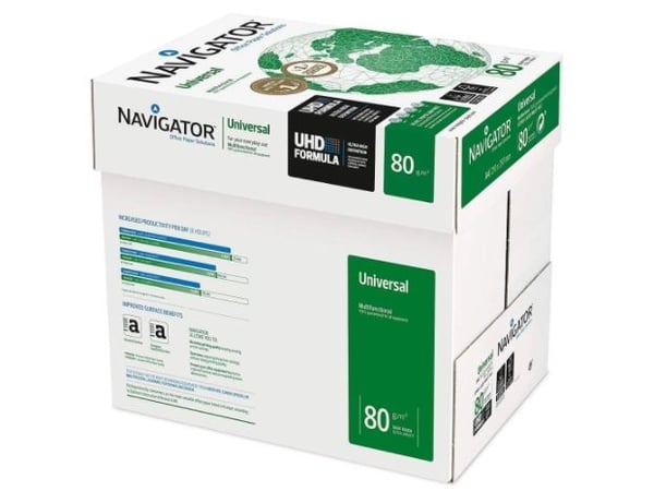 Kopipapir Navigator Universal A4 hvid 80g - (5 pakker x 500 ark)