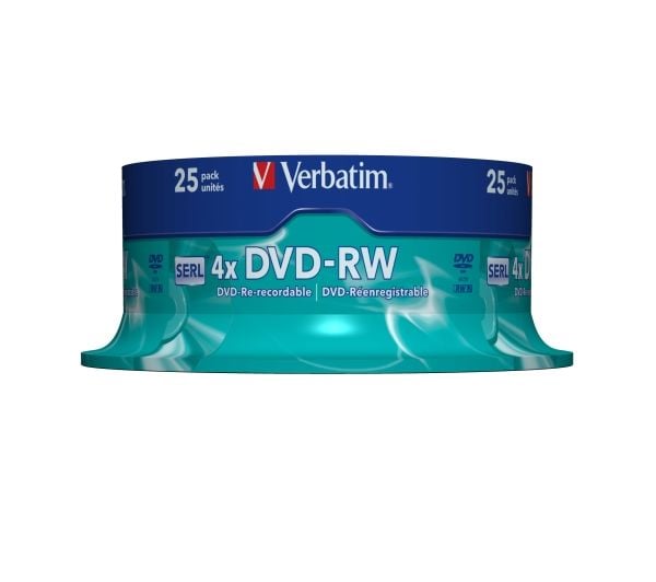 Verbatim - 25 x DVD-RW - 4.7 GB (120 min) 4x - matt sølv - spindel