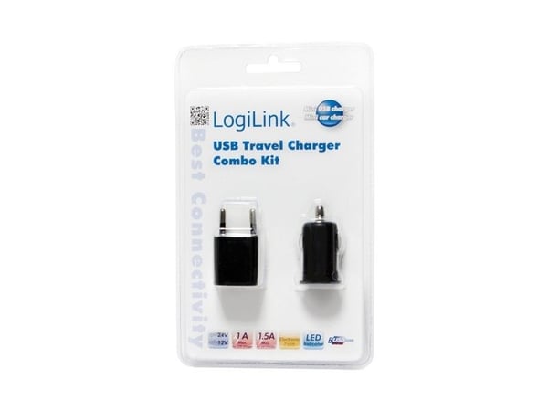 LogiLink PA0076, Universell, Automatisk/innendørs, 12-24 V, 5 V, 1 A, Sort