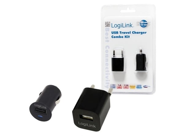 LogiLink PA0076, Universell, Automatisk/innendørs, 12-24 V, 5 V, 1 A, Sort