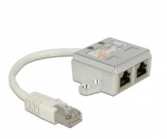 Delock RJ45 Port Doubler - Nettverksplitter - RJ-45 (hann) til RJ-45 (hunn) - 15 cm