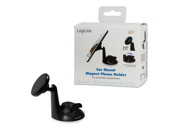 LogiLink AA0110, Mobiltelefon/smarttelefon, Passiv holder, Bil, Sort