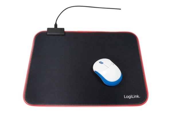 LogiLink ID0183, Musta, Yksivärinen, Polyesteri, Kumi, USB-virta, Useita, Pelihiirimatto