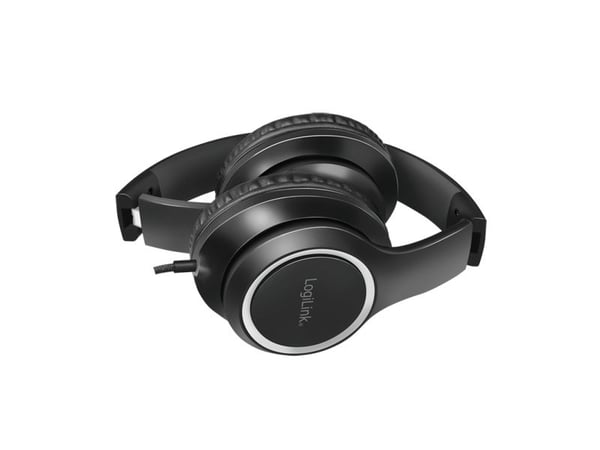 LogiLink HS0053, Koblet med ledninger (ikke trådløs), Samtaler/musikk, 20 - 20000 Hz, 190 g, Hodesett, Svart, Sølv