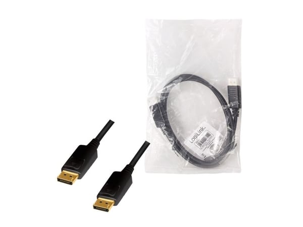 LogiLink CD0100, 1 m, DisplayPort, DisplayPort, Hankjønn, Hankjønn, 3840 x 2160 piksler