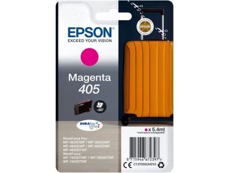 Epson Singlepack Magenta 408L DURABrite Ultra Ink, Korkea (XL) värintuotto, Magenta, Väriainepohjainen muste, 21,6 ml, 1 kpl, Kertapakkaus