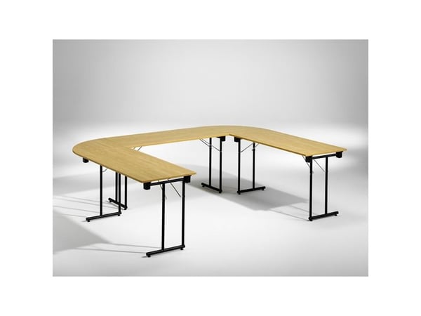 Konferencebord Kongress, Bøg 1200x500 mm, Sort understel