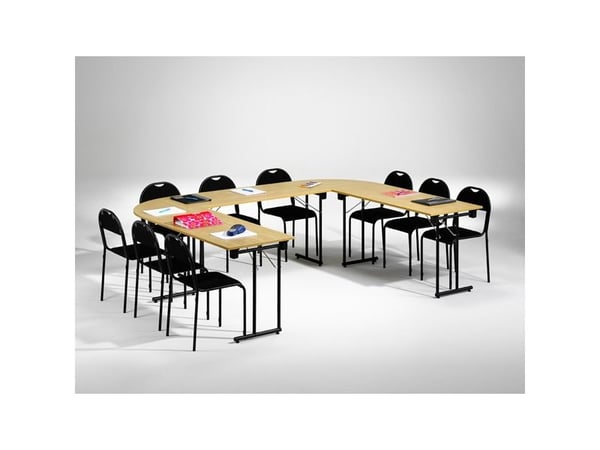 Konferencebord Kongress, Bøg 1200x500 mm, Sort understel