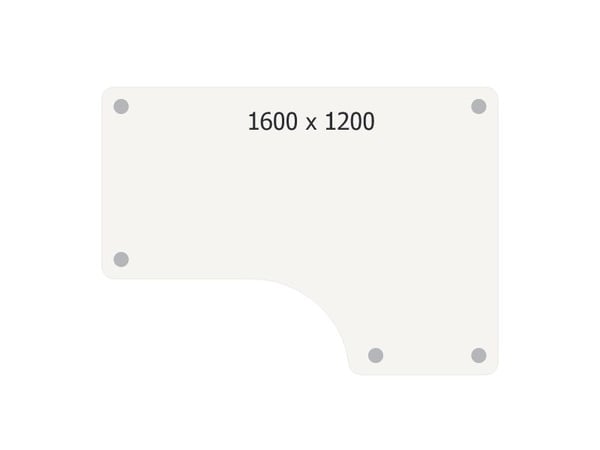 Skrivebord DNA, Birk 1600x1200 mm Højre I-ben/Alugrå