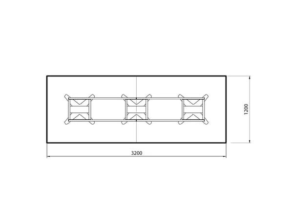 Konferencebord DNA, Antracit 3200x1200 mm rektangulært, Sort understel
