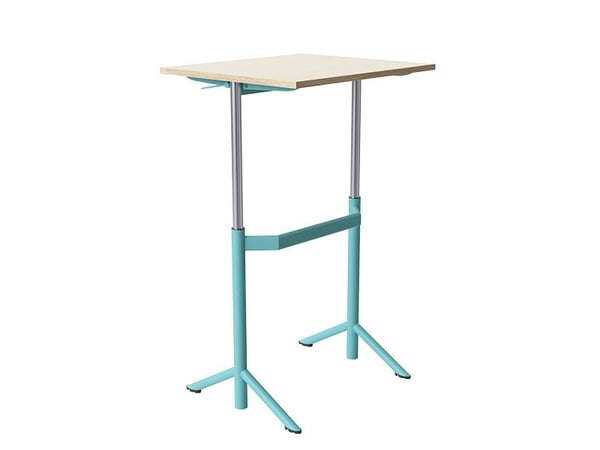 Elevbord Atlas 1132, 700x600mm, lyddæmpende eg højtrykslaminat, turkis stel