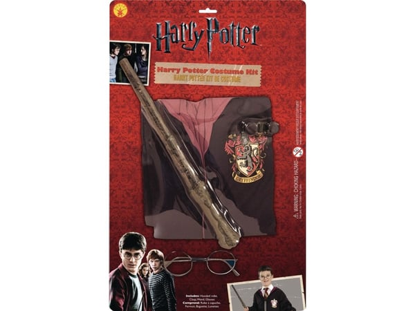Harry Potter pakke med kappe, briller og tryllestav 5 - 8 år