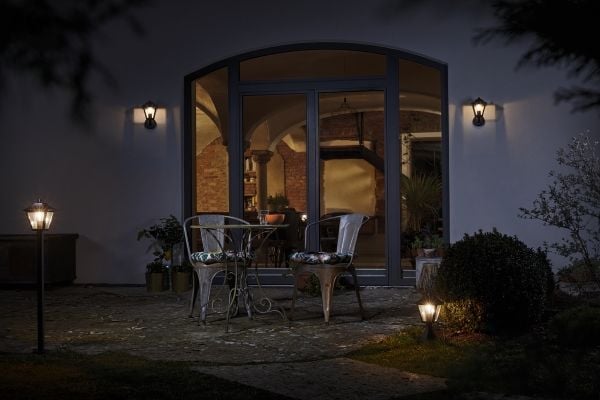 LEDVANCE ENDURA CLASSIC Tradition, Vegglys, Sort, Gull, Aluminium, IP44, Inngang, Fasade, Gangsti, Terrasse, I