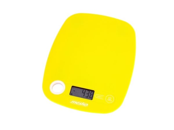Mesko Home MS 3159y, Elektronisk köksvåg, 5 kg, 1 g, Gul, Bänkdiskmaskin, Rektangel
