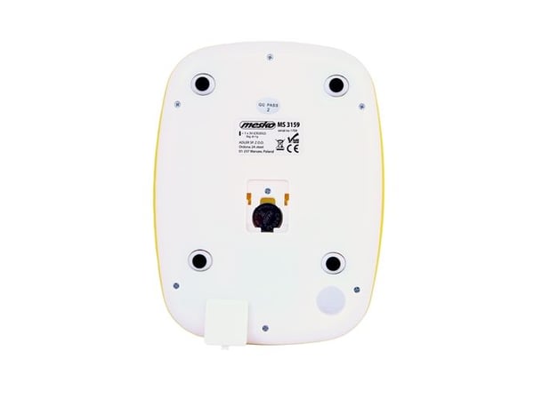 Mesko Home MS 3159y, Elektronisk kjøkkenvekt, 5 kg, 1 g, Gult, Benkeplate, Rektangel