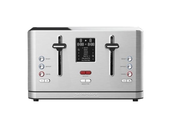 Gastroback Design Digital 4S, 4 skiver, Rustfritt stål, Knapper, LCD, CE, 1900 W